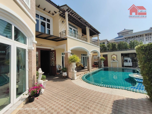 ให้เช่าบ้านคฤหาสน์ 2ชั้น สระว่ายน้ำ เนื้อที่ 200ตร.ว  5ห้องนอน 5ห้องน้ำ เฟอร์นิเจอร์ครบ ถนนเลียบทางด่วน ลาดพร้าว ราคาเช่า 250,000 บ/ด (รูปที่ 4)