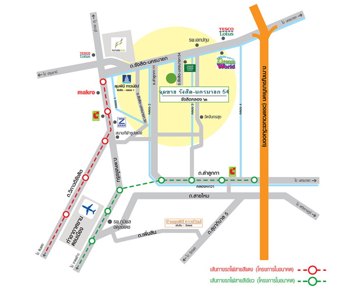 H905 ขายที่ดินจัดสรร ซอย รังสิต-นครนายก 54 แปลงมุม เนื้อที่ 60 ตารางวา ติดถนน 2 ด้าน (รูปที่ 5)