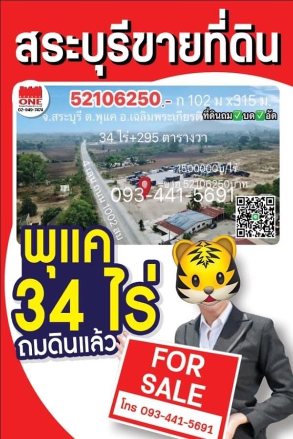 ขายที่ดิน 34 ไร่กว่า ถมดินแล้ว ต.พุแค อ.เฉลิมพระเกียรติ จ.สระบุรี ทำเลดี ,เหมาะทำธุรกิจ โทร.093-441-5691 (รูปที่ 2)