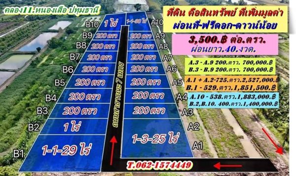 ผ่อนสบาย เพื่อสายผ่อนออนซอนหัวใจที่ดินผ่อนได้ไร้ดอกราคาเบา ที่ดินเงินผ่อน ไม่มีดอกเบี้ย T.062-1574449 (รูปที่ 11)