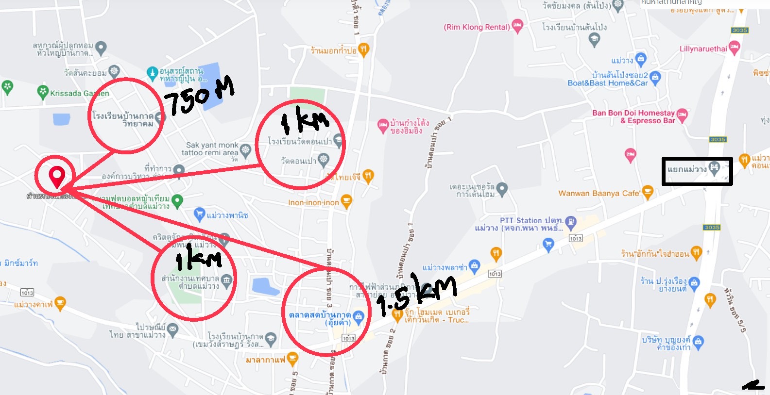 ขายที่่แม่วาง 162 ตร.ว. บ้านป่าเป้ากิ่วแล ใกล้ตลาดอุ้ยคำ โฉนด นส.4จ (รูปที่ 8)