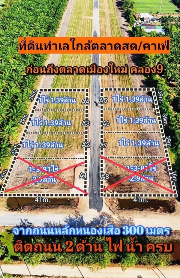 ที่ดิน ทำเลดี ใกล้ตลาด ใกล้ชุมชน ราคาเบาๆ ที่คลอง9 .หนองเสือ. T.062-1574449 (รูปที่ 9)