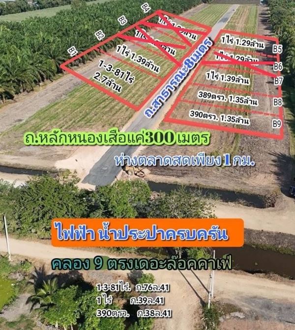 ที่ดิน ทำเลดี ใกล้ตลาด ใกล้ชุมชน ราคาเบาๆ ที่คลอง9 .หนองเสือ. T.062-1574449 (รูปที่ 10)