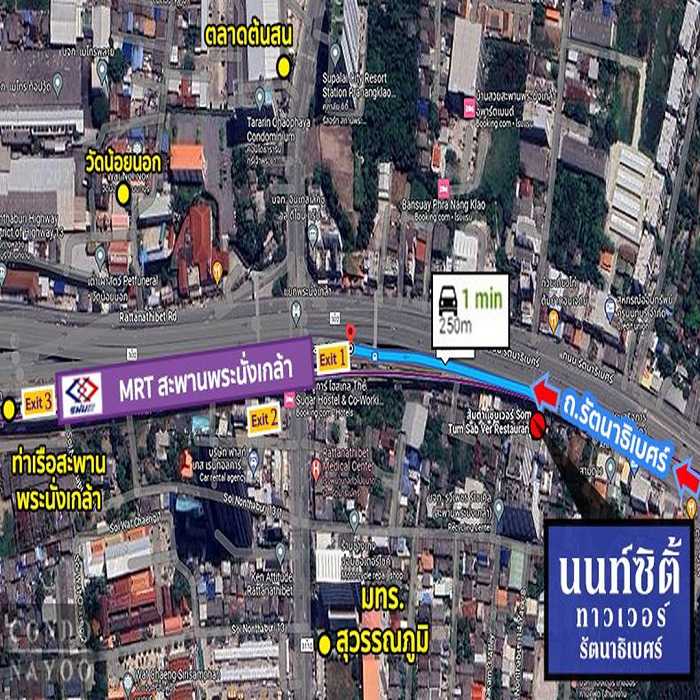 คอนโดนนท์ซิตี้ทาวเวอร์ รัตนาธิเบศร์ 28ตรม. ชั้น4 (รูปที่ 3)