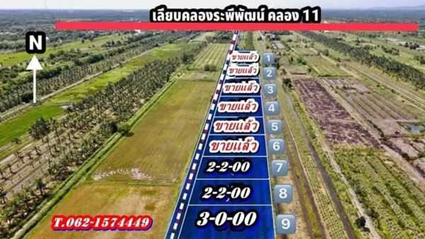 2ไร่ ที่ดินVายถูกมาก แบ่งจ่ายได้ ที่คลอง11 หนองเสือ-ปทุมธานี T.062-1574449 (รูปที่ 9)