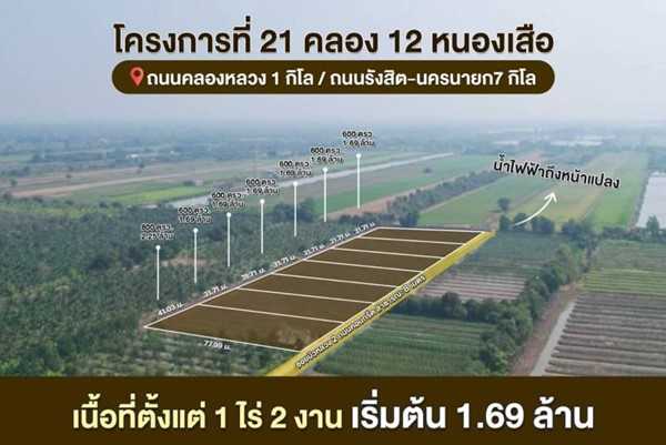 ที่ดินบ้านสวน ใกล้ชุมชน ใกล้ตลาดติดลาดยาง คลอง12 หนองเสือ-T.062-1574449 (รูปที่ 11)
