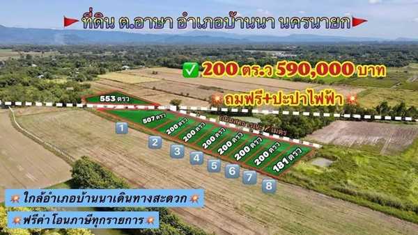 ที่ดินบ้านนาSาคาถูก_ฟรีถมดิน_แบ่งจ่ายได้ที่ดินน่าซื้อเก็บที่นครนายก T.062-174449 (รูปที่ 4)