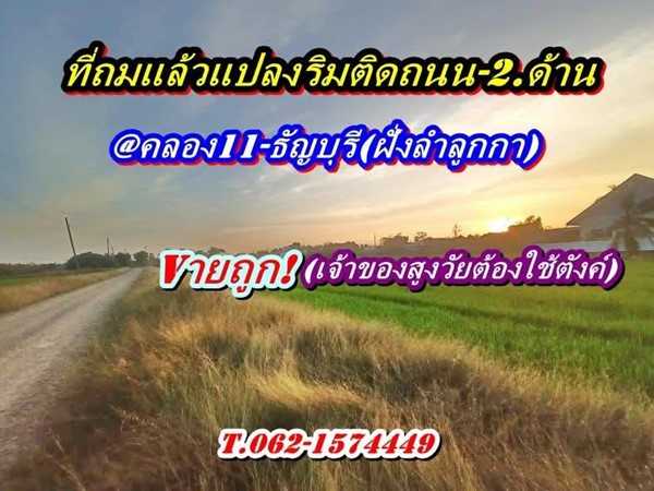 ที่ดินถมแล้วแปลงริมแปลงมุมติดถนน2.ด้านใกล้ตลาดที่คลอง11ธัญบุรี-T.062-1574449 (รูปที่ 16)