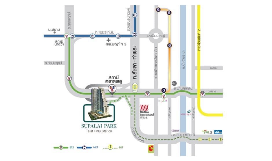 ให้เช่า คอนโด SUPALAI PARK สถานีตลาดพลู ห้องใหม่ วิวสระ (รูปที่ 16)