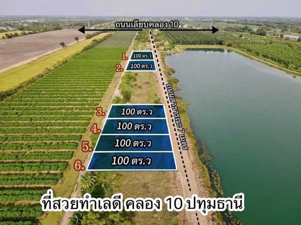 ที่สวยชิวล์วิวบึงน้ำ-100.วา-Sาคาเบาๆที่ดินคลอง 10 หนองเสือ ปทุมธานี. T.062-1574449 (รูปที่ 2)