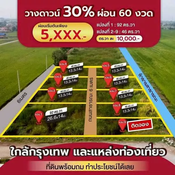 ผ่อนที่ฟรีดอก-ถมดินฟรี-ที่ดินโซนตะวันออกแปลงเล็กแปดริ้ว-T.062-1574449 (รูปที่ 2)