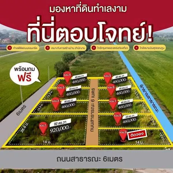 ผ่อนที่ฟรีดอก-ถมดินฟรี-ที่ดินโซนตะวันออกแปลงเล็กแปดริ้ว-T.062-1574449