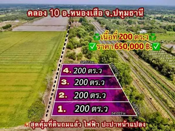 ที่ถมแล้ว-น้ำไฟครบ-สวยถูกดีวิวชายทุ่ง หลังแปลงติดน้ำที่คลอง10-หนองเสือ T.062-1574449 (รูปที่ 10)