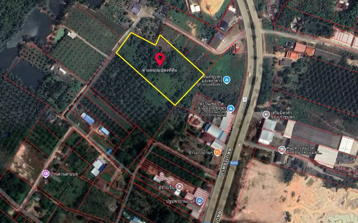 ขายที่ดิน 7 ไร่ ผังเมืองสีชมพู เมืองชุมพร ใกล้ถนนเพชรเกษม ทำเลทองพัฒนาได้ทันที (รูปที่ 2)