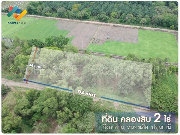 ที่ดิน เนื้อที่ 2 ไร่ ลำลูกกา คลอง 10 หนองเสือ ปทุมธานี