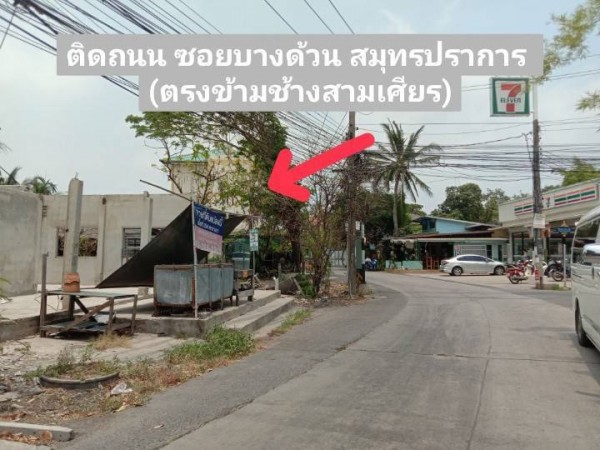 ที่ดิน 280 ตารางวา ซอยบางด้วน สมุทรปราการ (ตรงข้ามช้างสามเศียร)