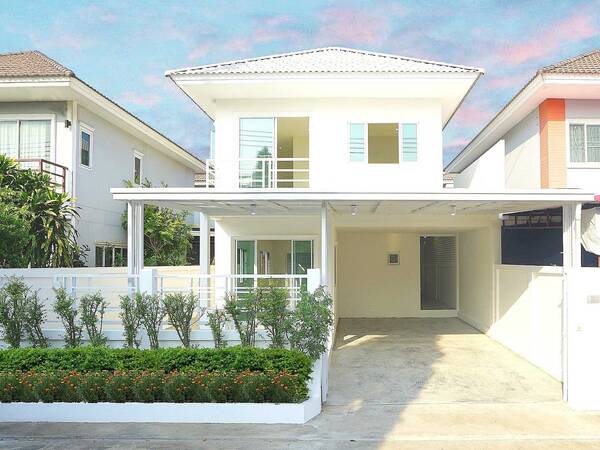 บ้านสวยมาก หน้าบ้านไม่ชนใคร #หมู่บ้านรุ่งกานต์ 7 บางกรวย – ไทรน้อย เลียบคลองเจ็ก ใกล้การไฟฟ้าฝ่ายผลิตไทรน้อย