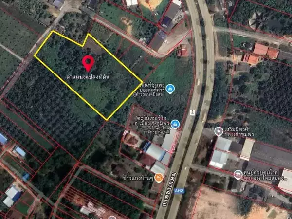 ขายที่ดินเมืองชุมพร 7 ไร่ ผังเมืองสีชมพู ใกล้ถนนเพชรเกษม เหมาะจัดสรร-ทำโครงการ